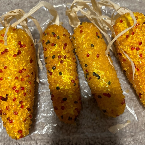 Beaded Indian Corn Set Of 4 Thanksgiving Decor 5’ - Picture 5 of 5